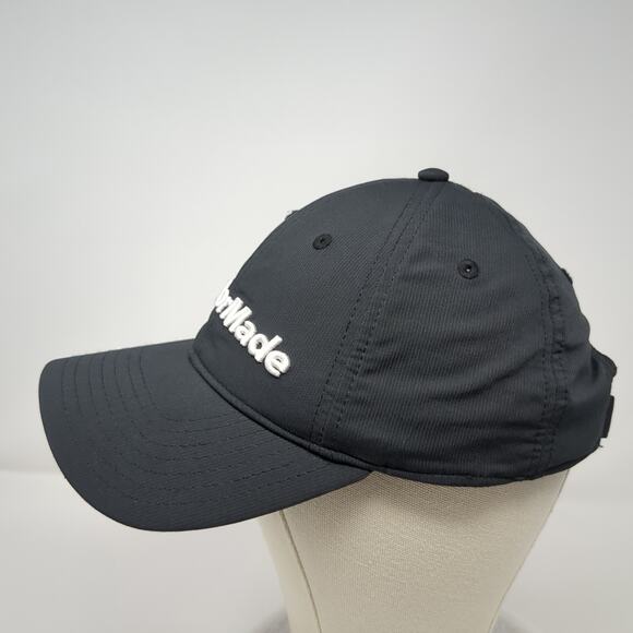 TaylorMade Strapback Baseball Cap Black One Size Adjustable Embroidered Poly - Picture 3 of 10